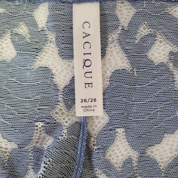 Cacique Women's Blue Floral Lace Cheeky Short Panty Plus Stretch Fit Size 26/28 - Picture 5 of 9